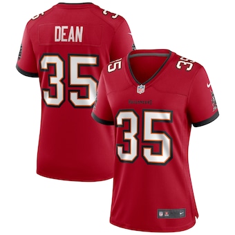 womens nike jamel dean red tampa bay buccaneers game jersey_